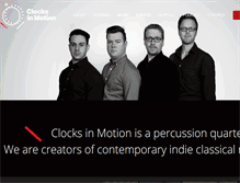 Tablet Screenshot of clocksinmotionpercussion.com